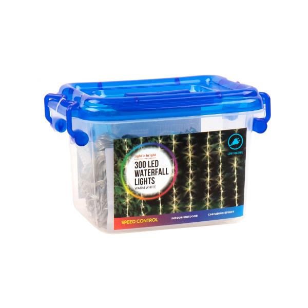 300 Warm White Led Speed Control Waterfall Lights