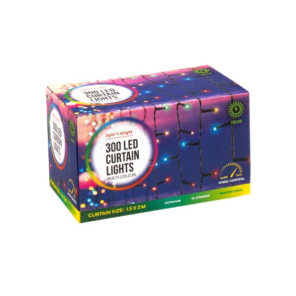 300 Multicolour Curtain Lights - 150cm x 200cm