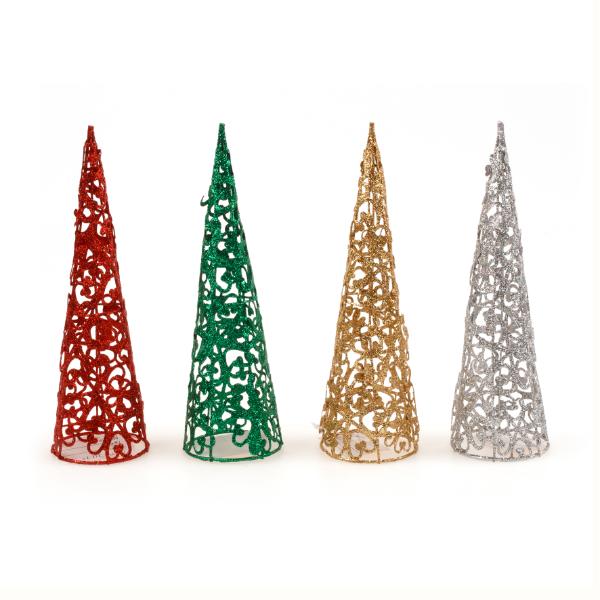 Christmas Table Cone Tree Decoration - 7.5cm x 25cm
