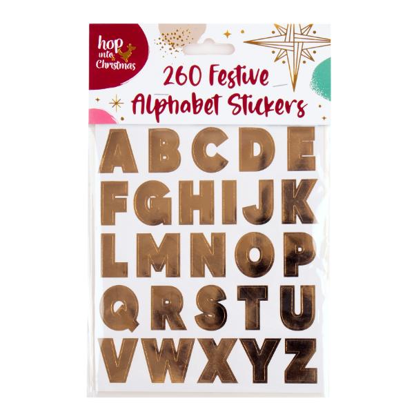 260 Pack Christmas Alphabet Stickers