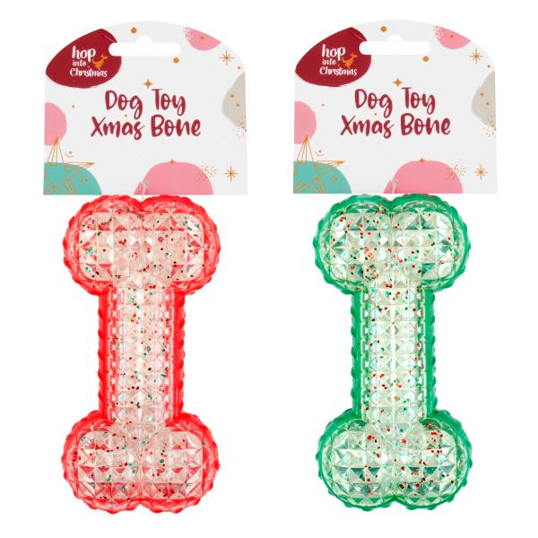 Christmas Dog Toy Bone - 15.5cm x 8cm