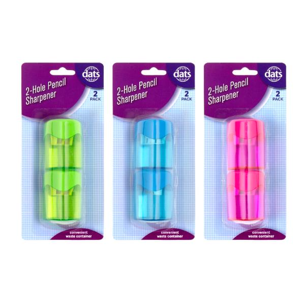 2 Pack 2 Hole Pencil Sharpener