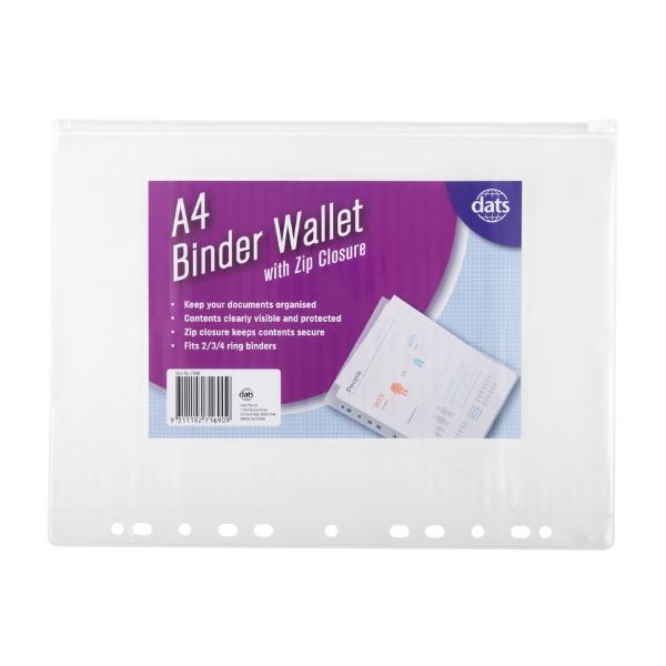 4 Pack A4 Document Expanding Binder Wallet With Zip Closure