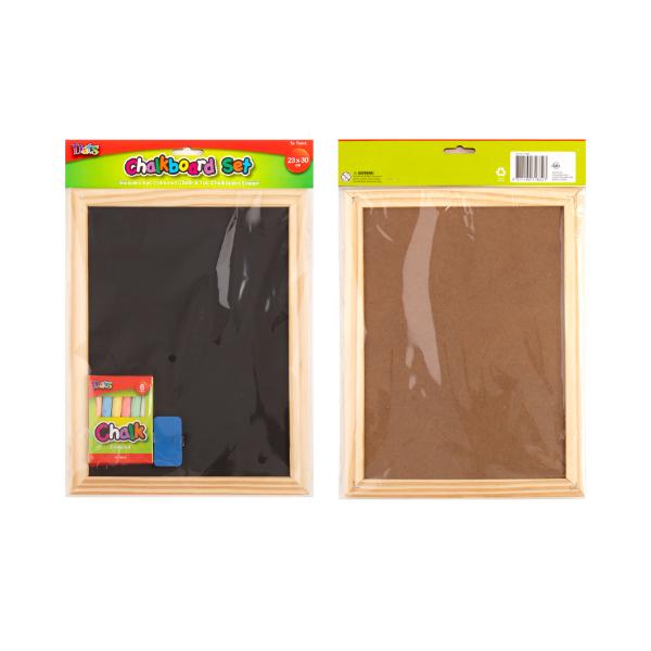 Wooden Frame Chalkboard With Accessories Set - 23cm x 30cm