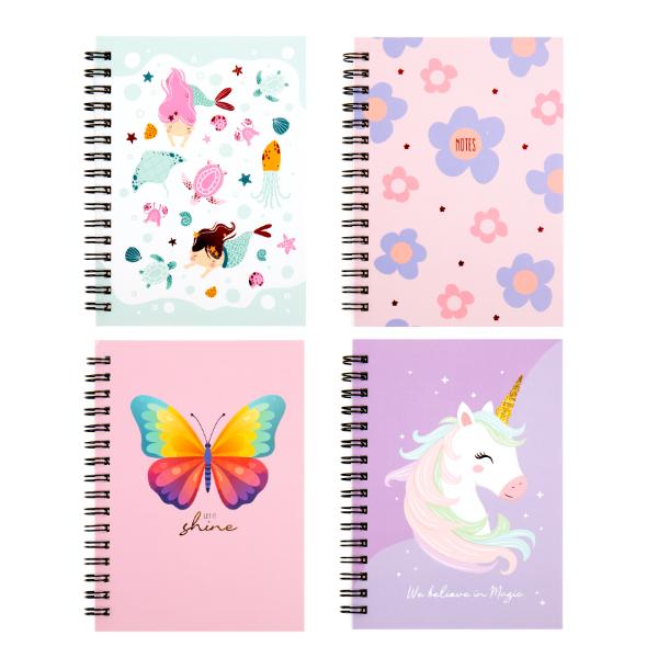 Spiral Girls Des Card Cover A6 Notebook - 120 Pages
