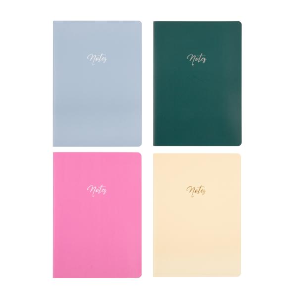 Assorted Colour Card Cover A4 Notebook - 96 Pages