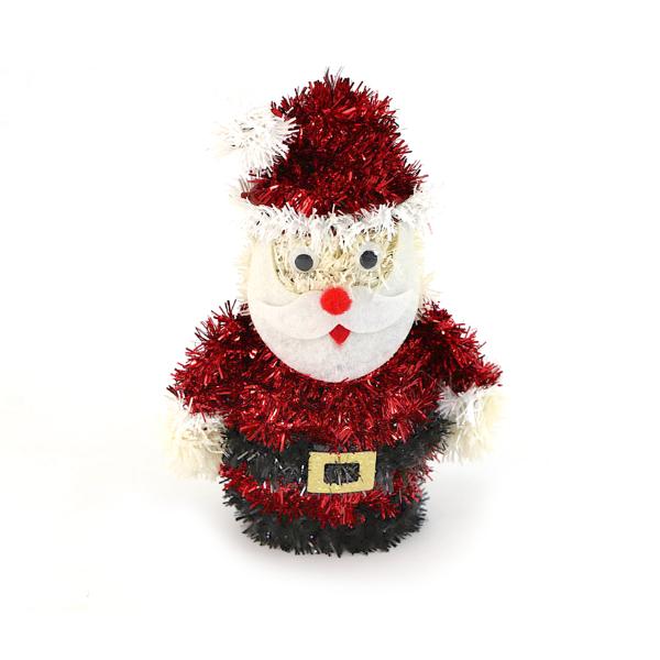 Christmas 3D Tinsel Santa Table Decoration - 17cm