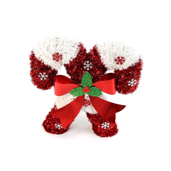 Christmas 3D Tinsel Candy Cane Table Decoration - 23cm