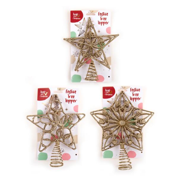 Christmas Champagne Star Tree Topper Decoration