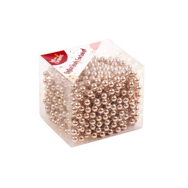 Christmas Rose Gold Garland With Beads - 800cm