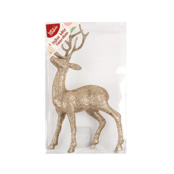 Christmas Champagne Reindeer Table Tinsel Garland - 15cm x 23cm