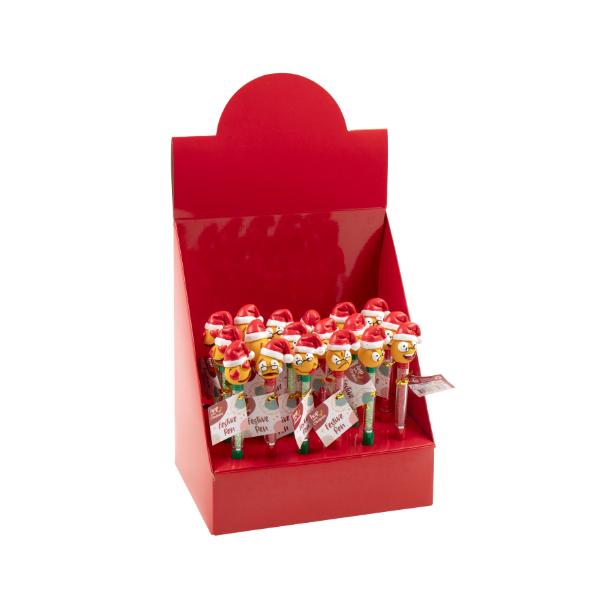 Christmas Ballpoint Pen With Emoji Face & Santa Hat