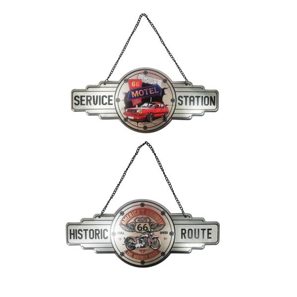 Route 66 Mancave Hanging Metal Sign - 18cm x 40cm