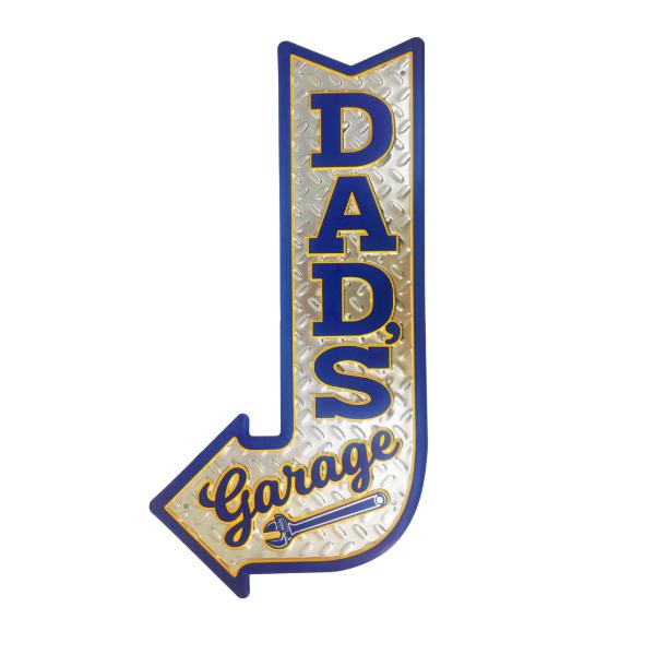 Dads Garage Mancave Metal Hanging Sign - 25cm x 50cm