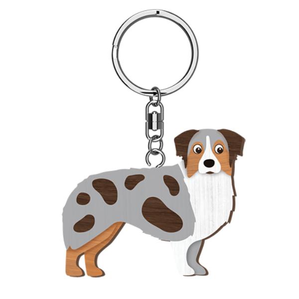 I Love My Aussie Shepherd Keyring