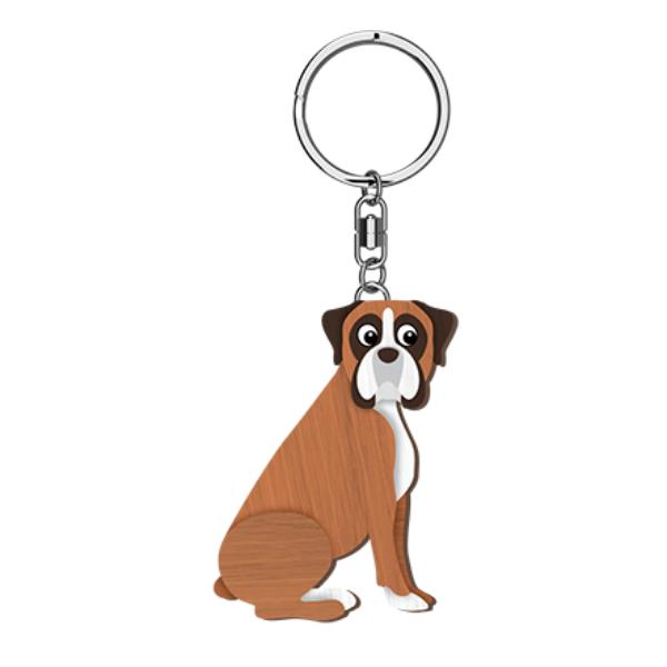 I Love My Boxer Shepherd Key Ring