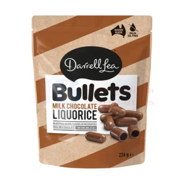 Darrell Lea Milk Chocolate Liquorice Bullets - 226g