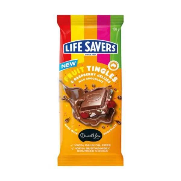 Life Savers Fruit Tangles & Raspberry Jellies Milk Chocolate Block