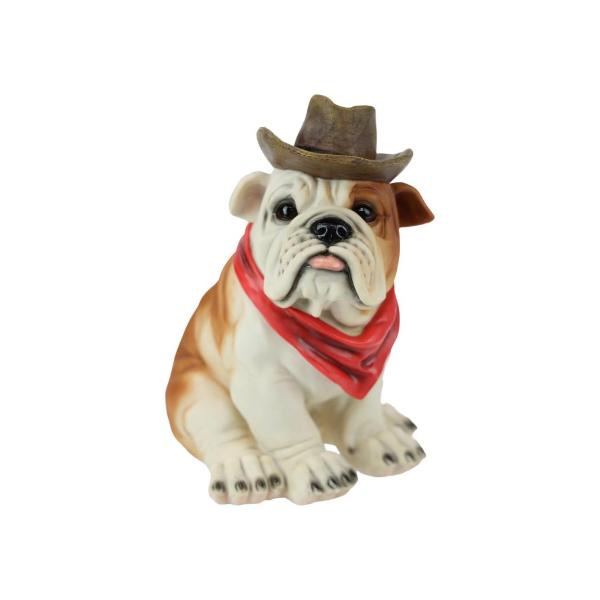 Sitting Cowboy Bulldog - 26cm