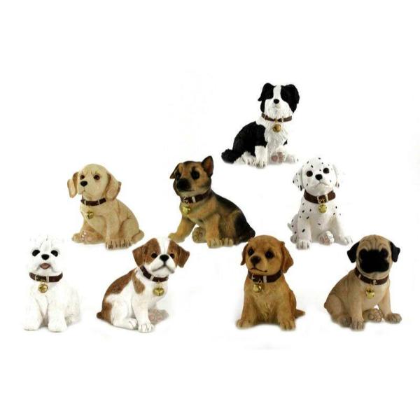 Puppy With Gold Bell - 14cm
