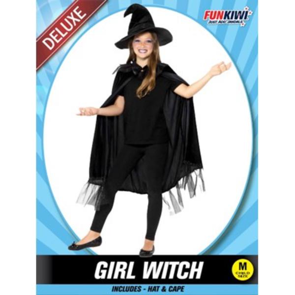 Deluxe Girl Witch Kids Costume