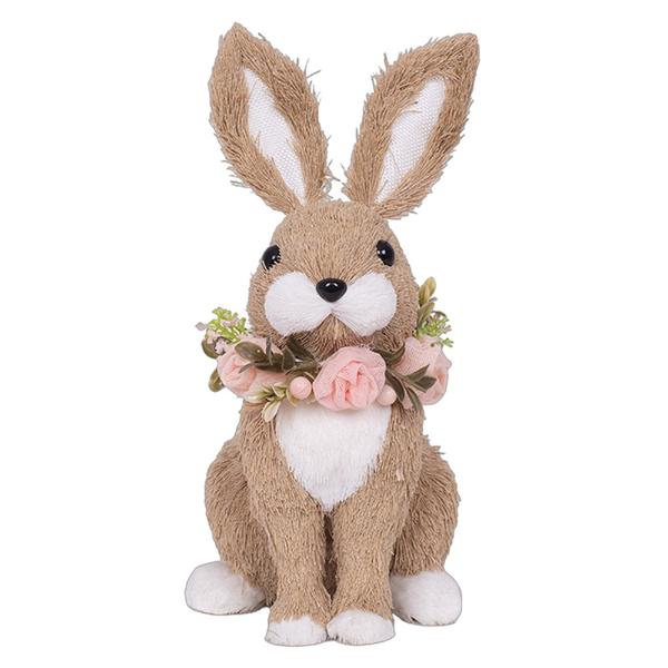 Bunny With Flowers - 17cm x 15cm x 30cm