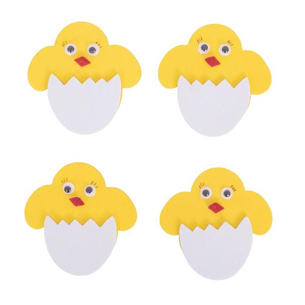 4 Pack Eva Chick In Egg - 6.1cm x 6.2cm