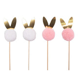 Load image into Gallery viewer, 6 Pack Pompom Bunny Pick - 14cm x 3cm