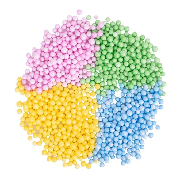 Assorted Pastel Foam Balls - 1cm