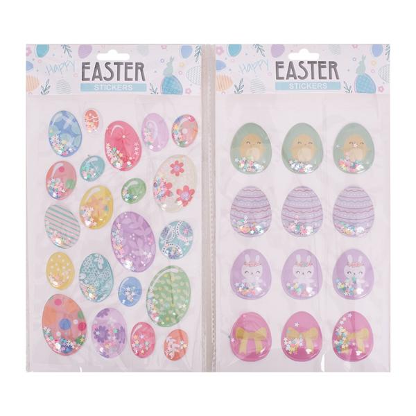 Assorted Puffy Easter Stickers With Confetti