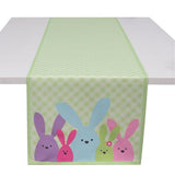 Load image into Gallery viewer, Canvas Printed Easter Cute Bunny & Gingham Table Runner - 33cm x 180cm