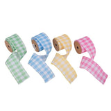Load image into Gallery viewer, Assorted Easter Gingham Ribbon With Wire Edging In PDQ - 6.3cm x 500cm