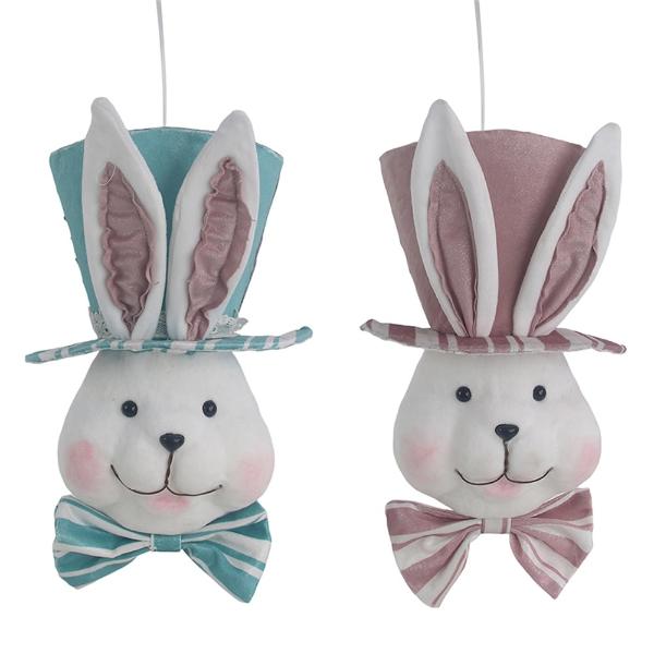Easter Bunny With Top Hat Hanging Deco - 32.5cm x 22cm