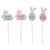 Load image into Gallery viewer, 2 Pack Assorted Egg & Bunny Mdf Pick - 5cm x 1cm x 25cm