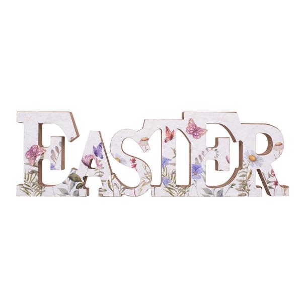 Floral Easter Sign - 29.5cm x 9.5cm x 2cm