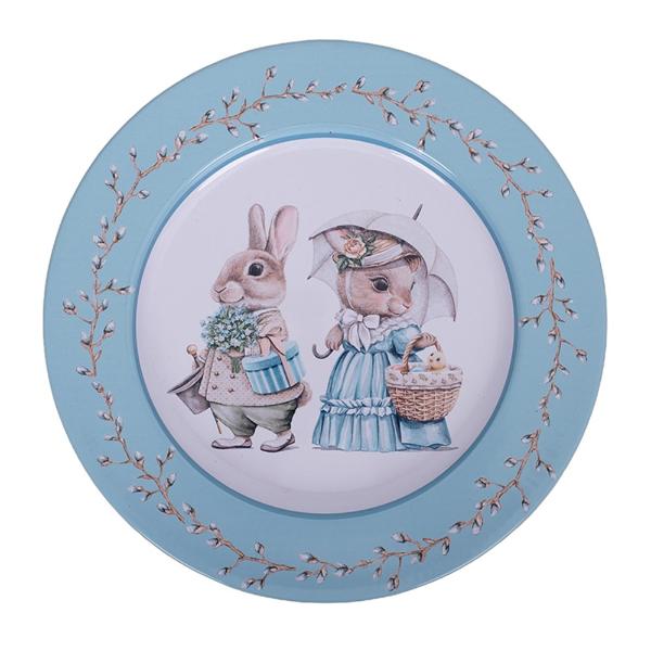 Round Metal Old World Easter Tray - 33cm