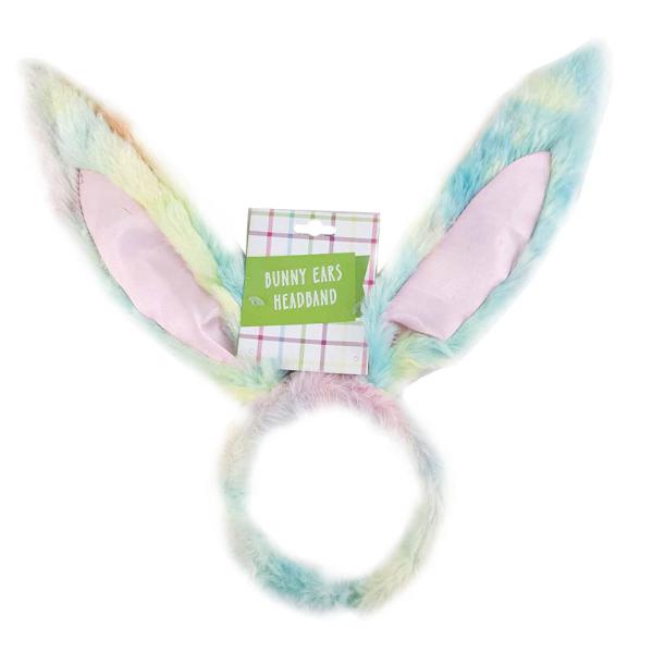 Easter Plush Headband With Satin Bunny Ear - 37cm