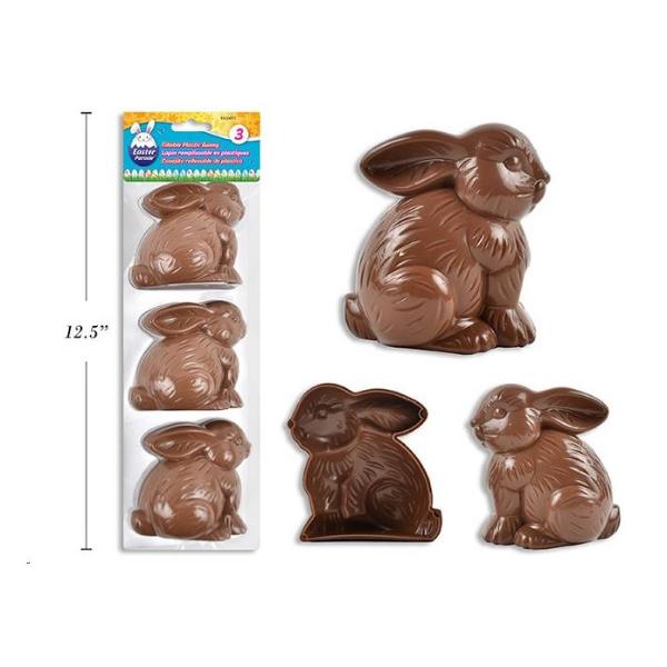 3 Pack Easter Filler Chocolate Bunny - 7cm