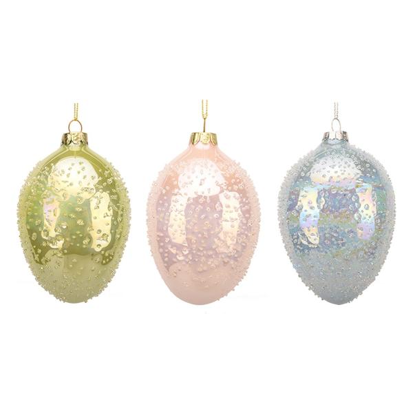 Hanging Glass Egg Decoration - 8cm x 12cm
