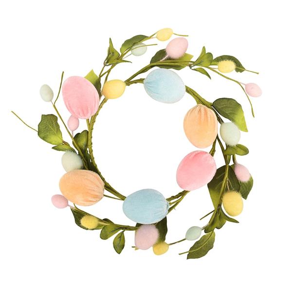 Velvet Egg Wreath - 27cm