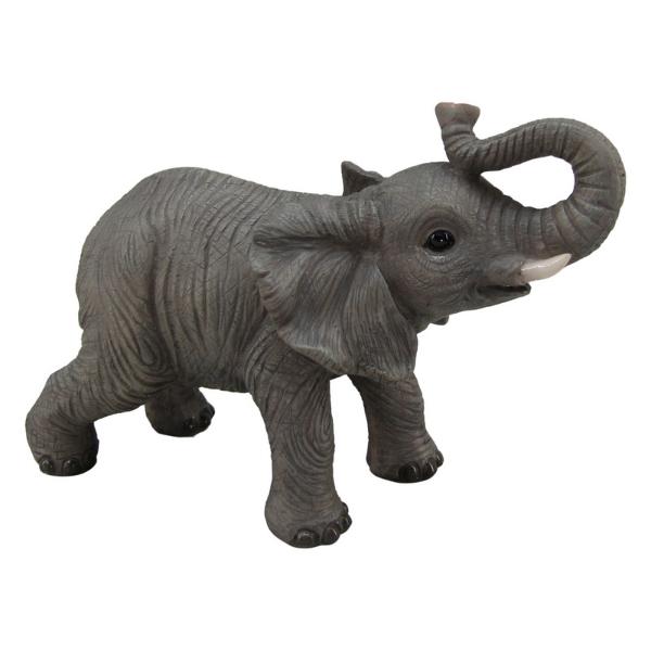 Standing Elephant With Trunk Up - 17cm