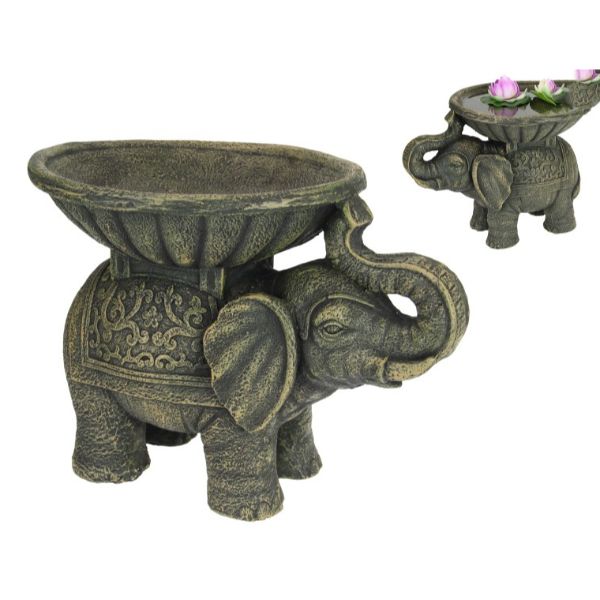 40cm Elephant Garden Holding Bowl