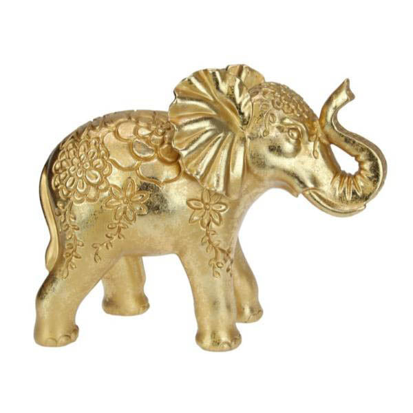 Gold Floral Elephant - 32cm