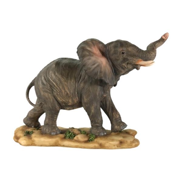 Standing Elephant On African Plains - 19cm