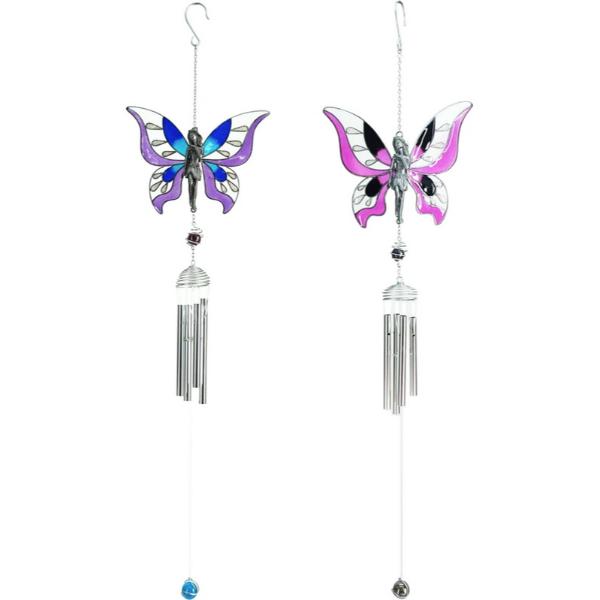 Assorted Pewter Fairy With Wings Wind Chime - 72cm