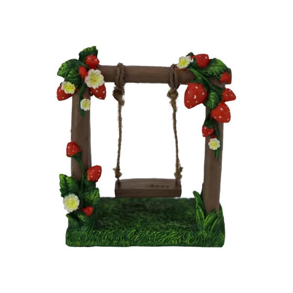 Fairy Garden Strawberry Swing - 14cm