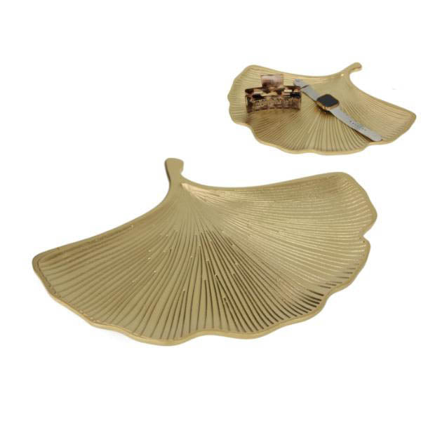 Gold Fan Shape Tray - 39cm