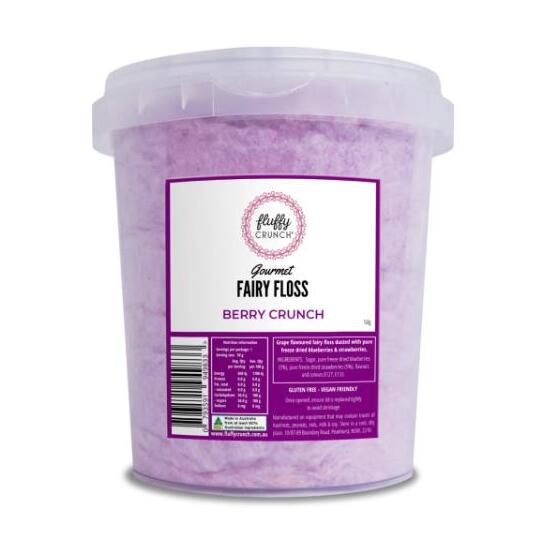 Fluffy Crunch Gourmet Berry Crunch Fairy Floss Tub - 50g