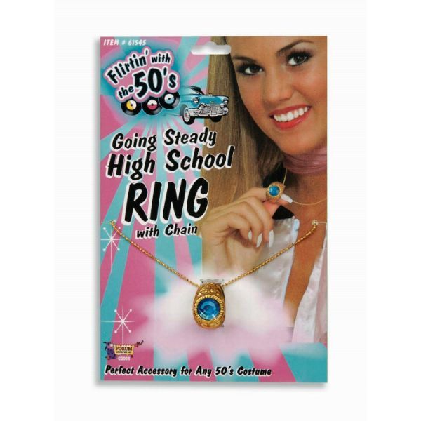 GOING STEADY HIGH SCHOOL RING W/CHAIN