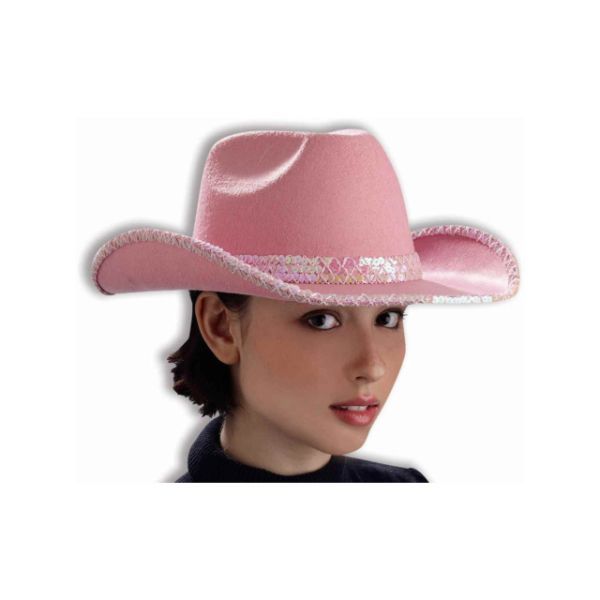 DLX COWGIRL HAT W/PNK SEQUIN